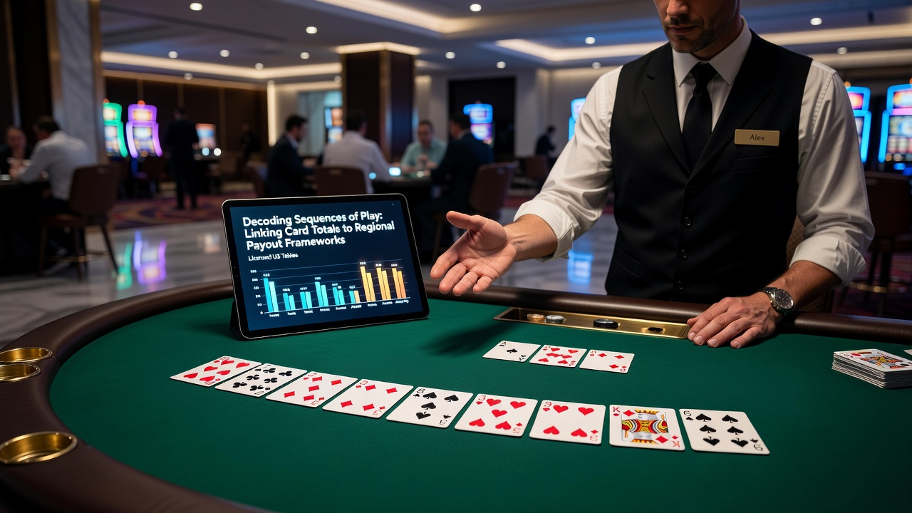 Regional variations in US table game payouts with card total examples